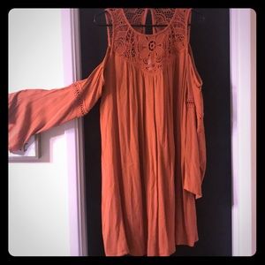 Crochet burnt orange dress